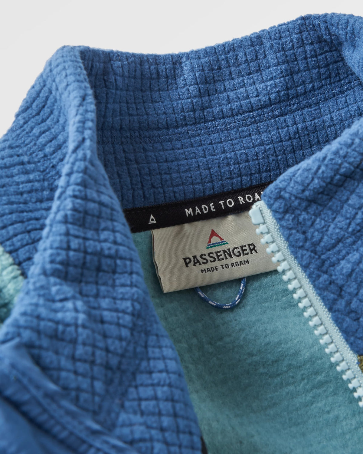Overlook Grid Polar Fleece - Arctic/Dark Denim - Flatlay