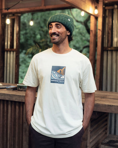 Waves & Trees  Cotton T-Shirt - Birch - Lifestyle