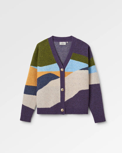 Scenic Knitted Cardigan - Scenic Deep Plum - Flatlay