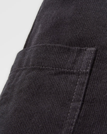 Someday Cotton Corduroy Cropped Trouser - Black - Flatlay