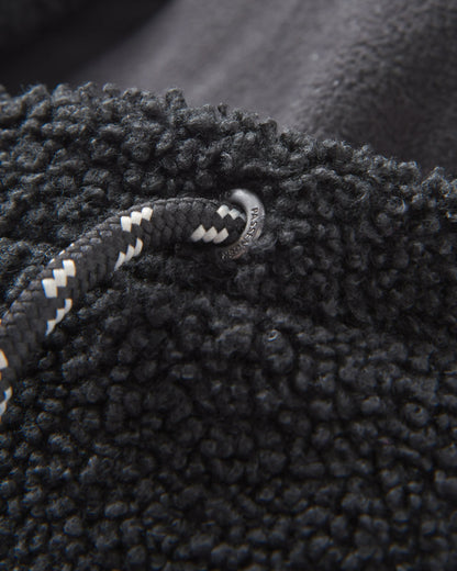 Snowdrift Fleece Hood - Black - Flatlay