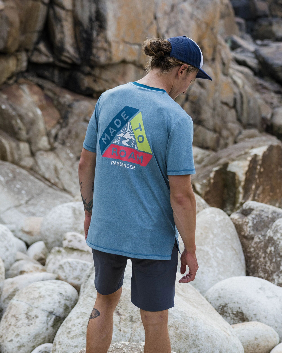 Classic Active T-Shirt - Blue Steel Marl - Lifestyle