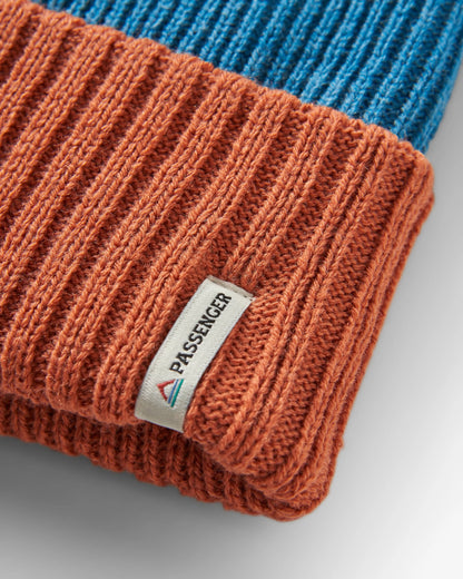 Outlook Beanie - Baked Clay/Blue Steel - Flatlay