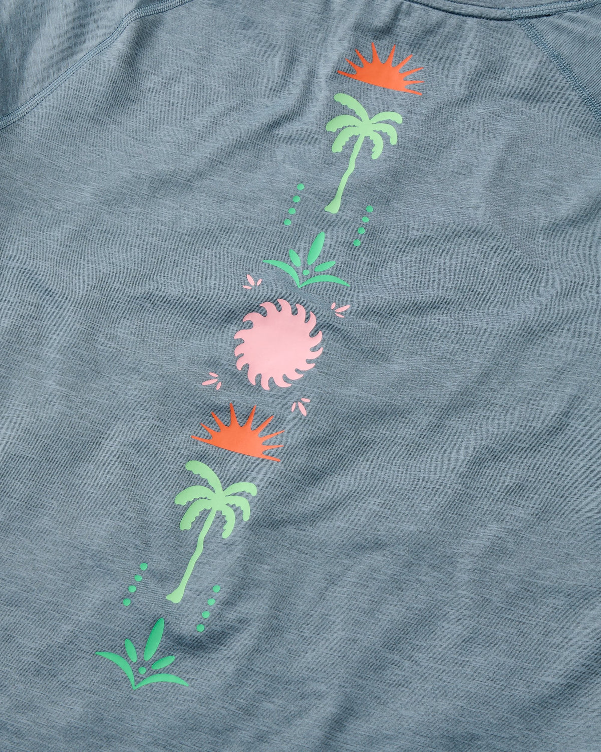Sunvale Lightweight Surf T-Shirt - Storm Grey Marl - Flatlay