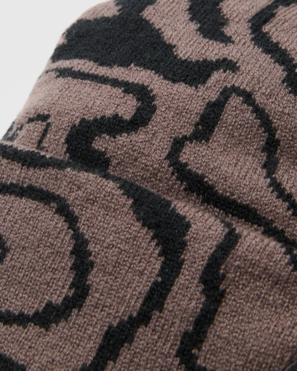 Amber Knit Beanie - Strata Swirl Black - Flatlay