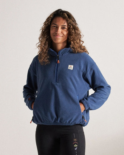 Ayla Micro Polartec® Fleece - Dark Denim - Studio Model