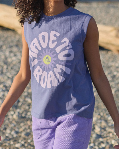 Easy Days Cotton Vest - Purple Indigo - Lifestyle