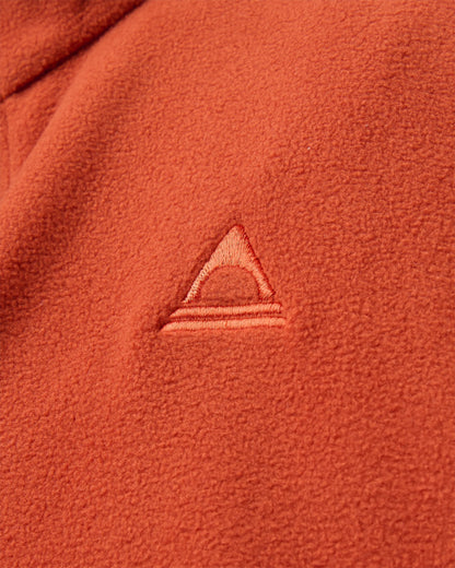 Ayla Micro Polartec® 1/4 Zip Fleece - Dark Rust - Flatlay