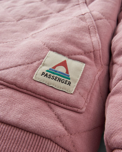 Clementine Quilted Popper Up Hoodie - Pink Haze - Flatlay