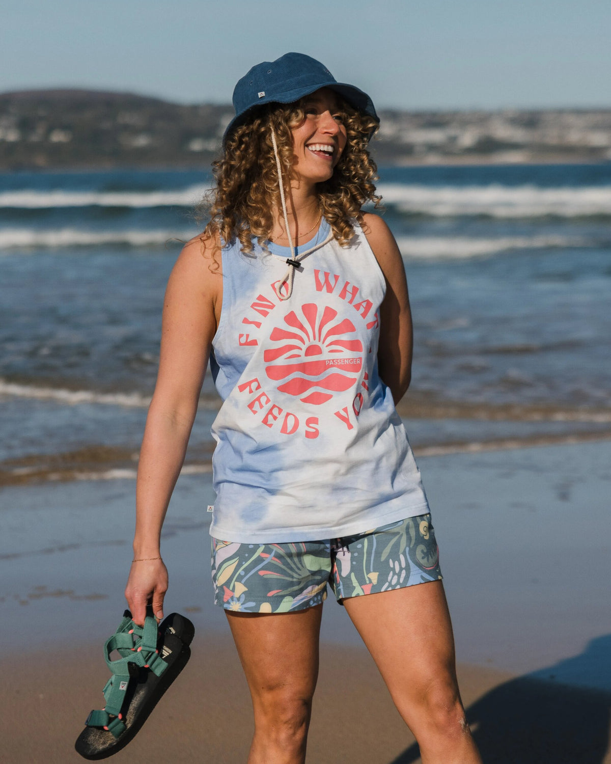Discovery Cotton Vest - Tie Dye Cornflower - Lifestyle