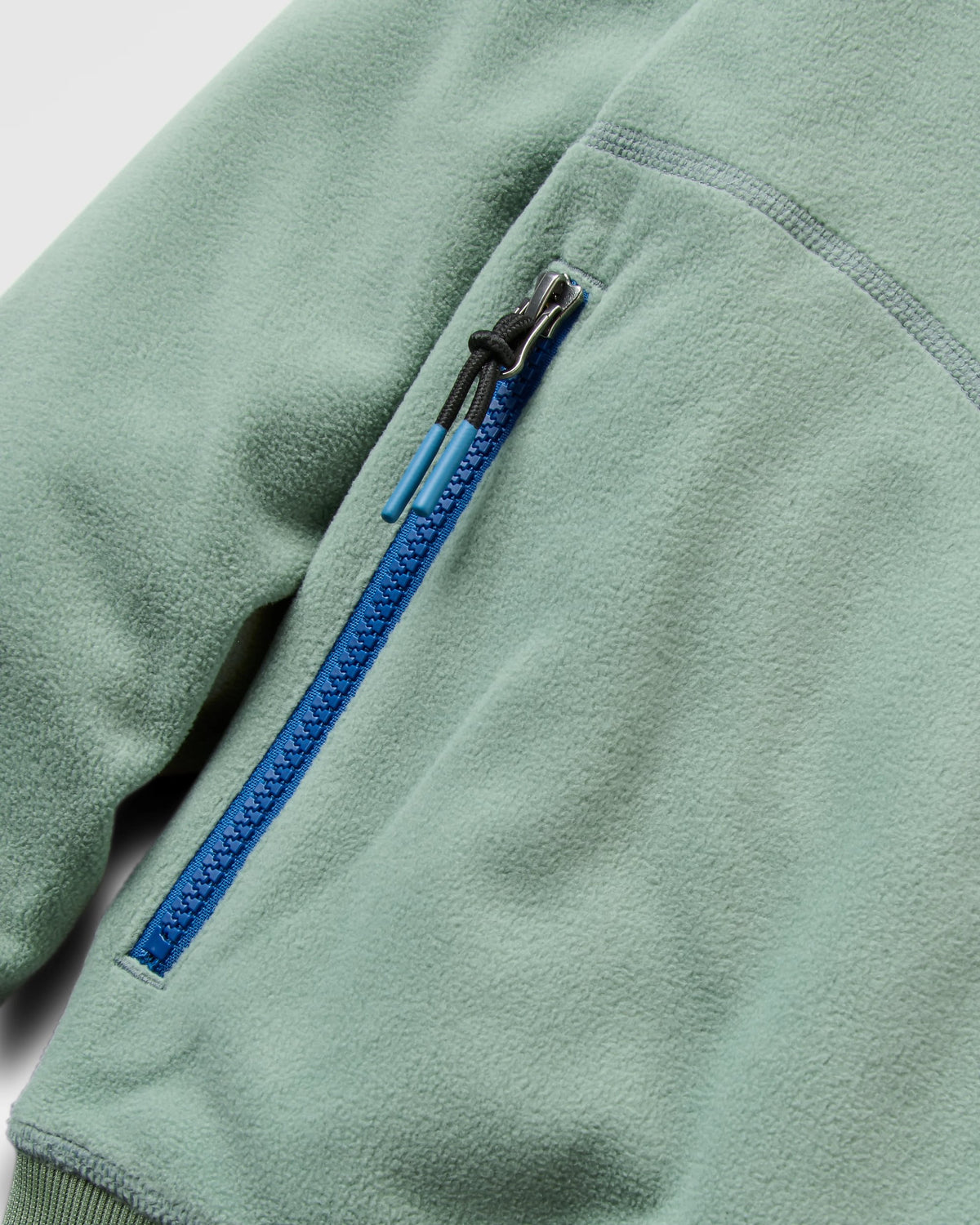 Ayla Micro Polartec® Crew Fleece - Pistachio - Flatlay