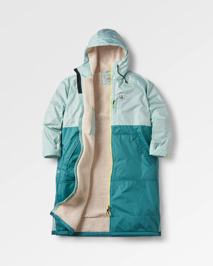 Waves Sherpa Lined Changing Robe - Surf Spray/Deep Sea - Flatlay