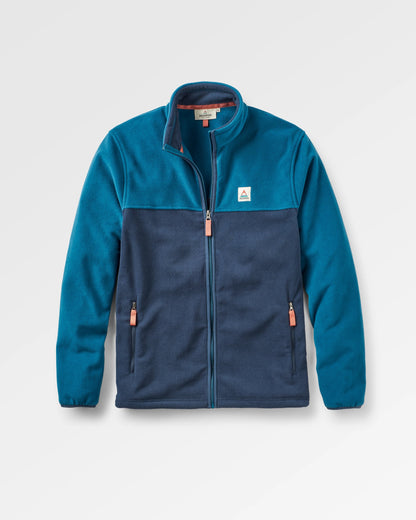Ridge Full Zip Polar Fleece - Tidal Blue/Rich Navy - Flatlay