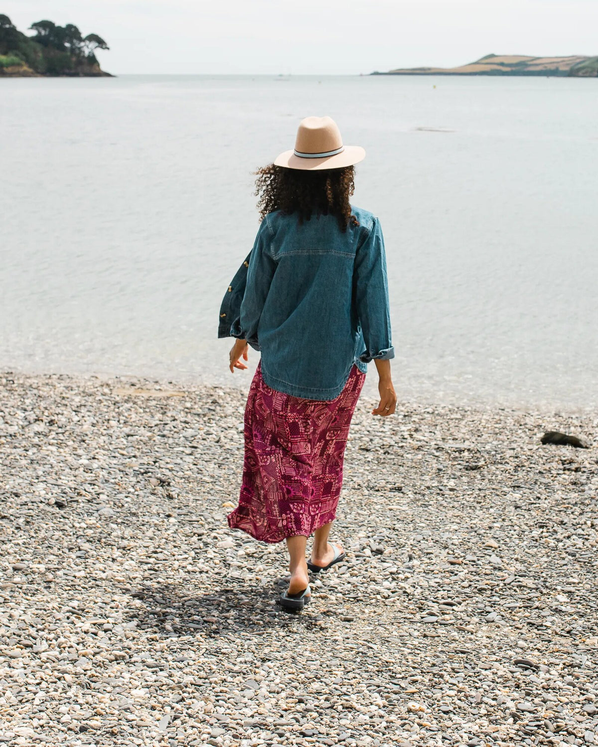 Hannah Skirt - Vintage Patchwork Wine - Lifestyle