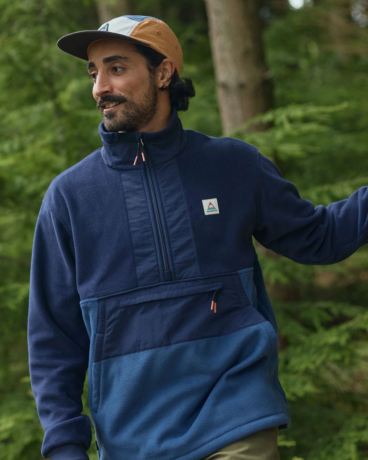 Woodland Hoodless 1/2 Zip Polartec® Fleece - Rich Navy/Dark Denim - Lifestyle