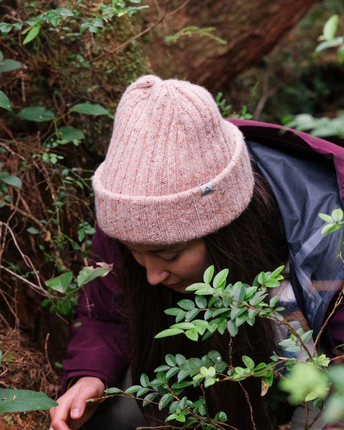 Fisherman Merino Wool Beanie - Blush - Lifestyle - Female