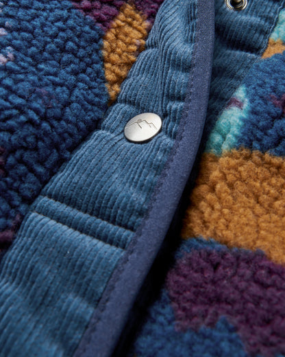 Clover Sherpa Fleece - Deep Blue Camo Pattern - Flatlay