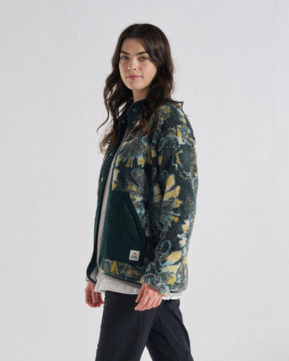 Clover Sherpa Fleece - Frost Dark Fern - Studio Model