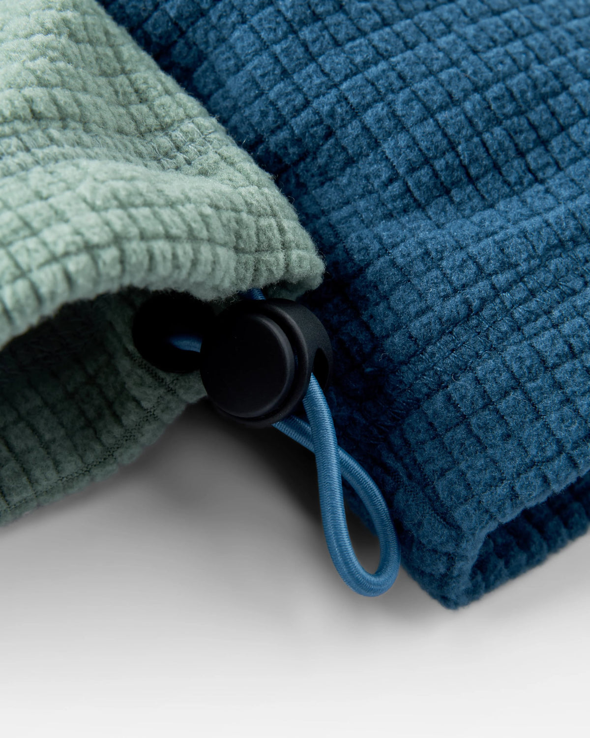 Off Trail Grid Polar Fleece - Pistachio/Dark Denim - Flatlay