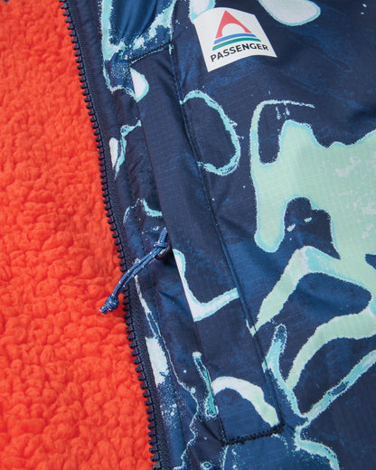 Waves Sherpa Lined Changing Robe - Frost Rich Navy - Flatlay