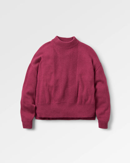 Hideout Oversized Knitted Jumper - Rhubarb - Flatlay