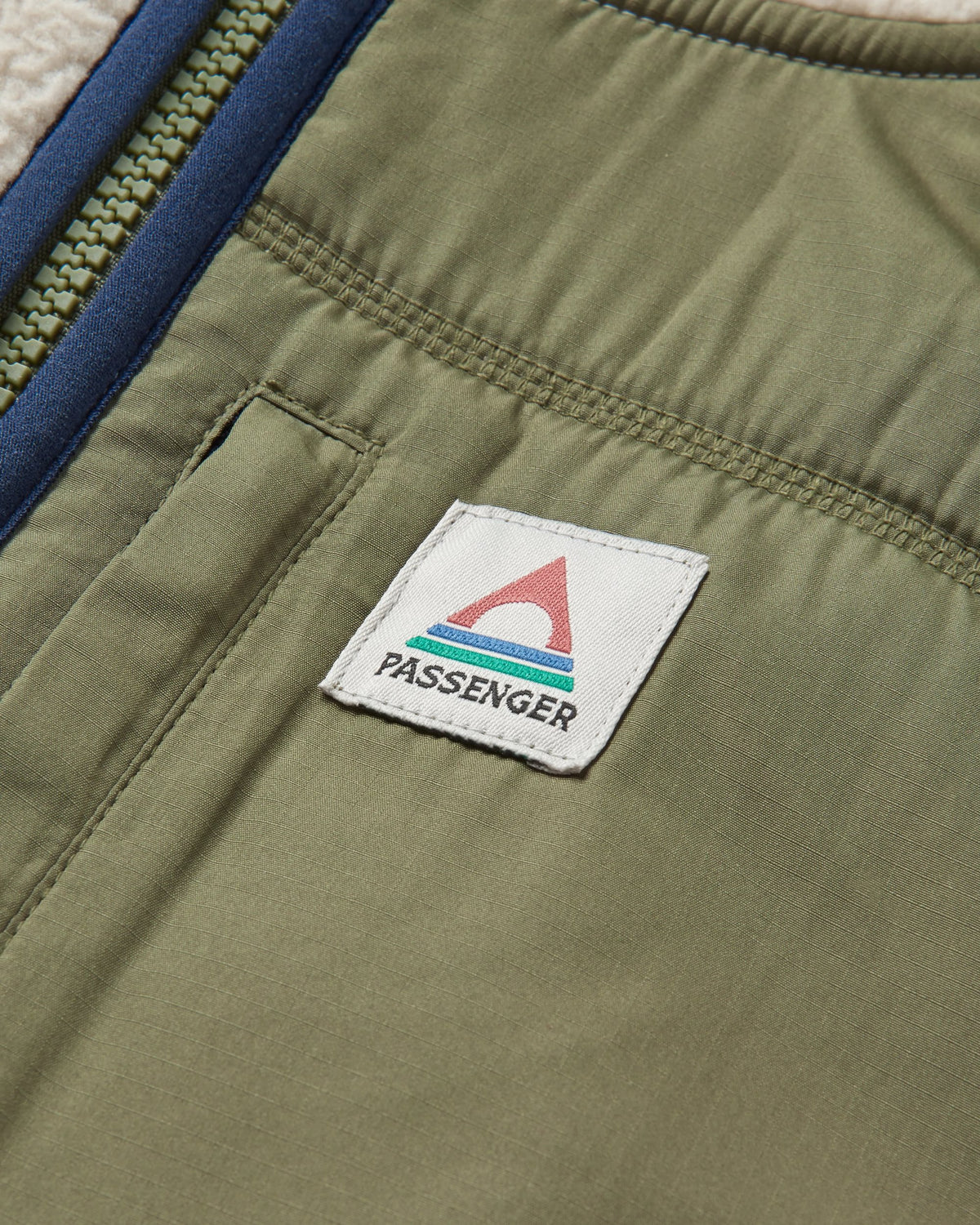 Ventura 1/2 Zip Sherpa Fleece - Oatmeal/Khaki - Flatlay