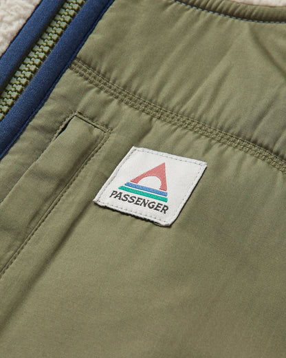 Ventura 1/2 Zip Sherpa Fleece - Oatmeal/Khaki - Flatlay