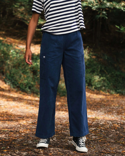 Someday Cotton Corduroy Trouser - Dark Denim - Lifestyle