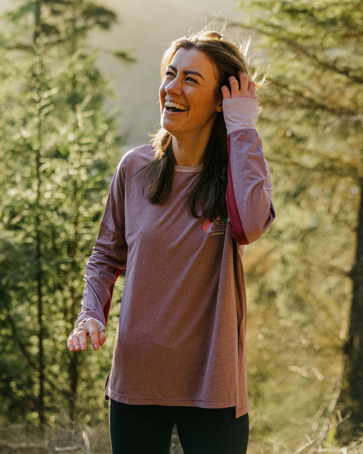 Pacifica Active LS Top - Berry Marl - Lifestyle