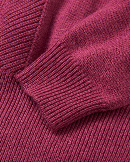 Hideout Oversized Knitted Jumper - Rhubarb - Flatlay