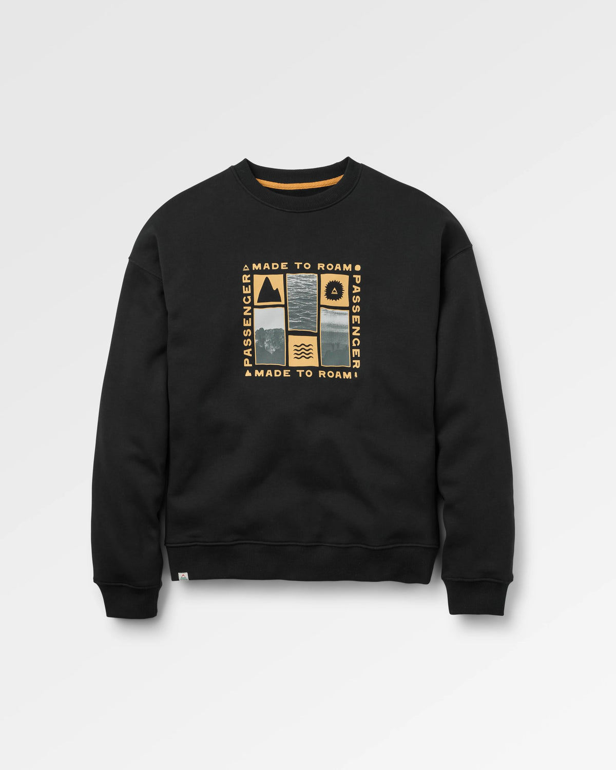 Snapshot Cotton Relaxed Fit Sweatshirt - Black - Flatlay