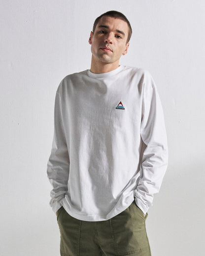 Vita Cotton Relaxed Fit LS T-Shirt - White - Studio Model