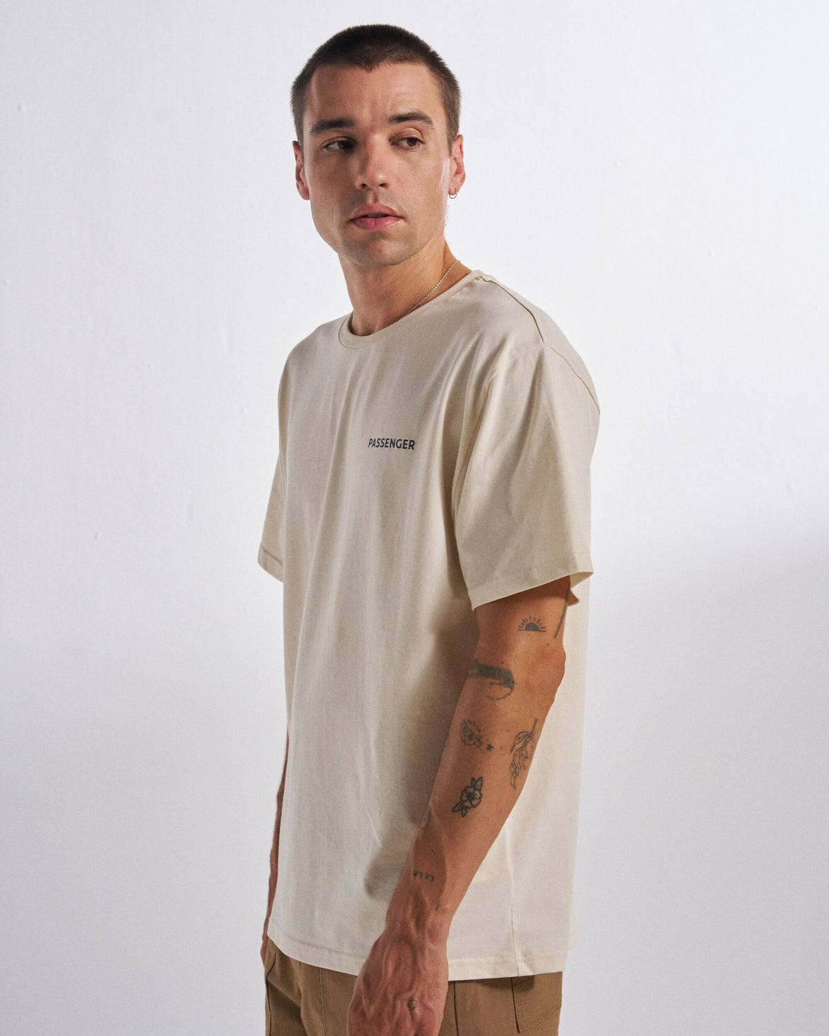 Cutout Cotton T-Shirt - Birch - Studio Model