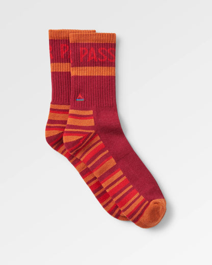 Tahoma Active Socks - Red Ochre - Flatlay