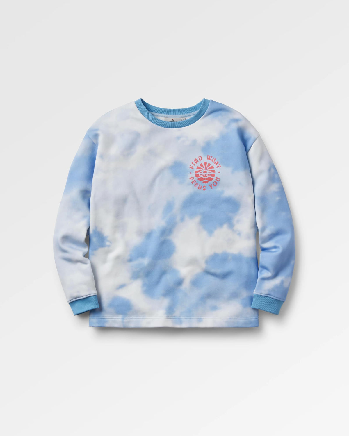 Rediscover Cotton Sweatshirt - Tie Dye Cornflower - Flatlay