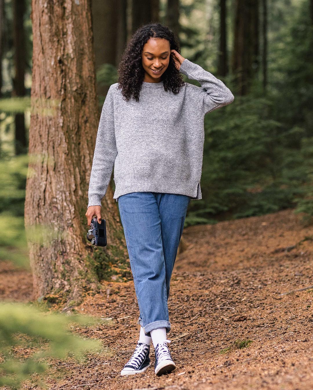 Cove Knitted Jumper - Grey Marl - Lifestyle