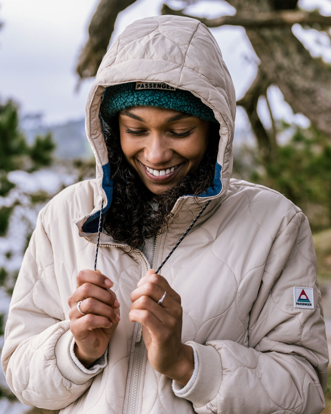 Flora Long Insulated Parka - White Pepper - Lifestyle
