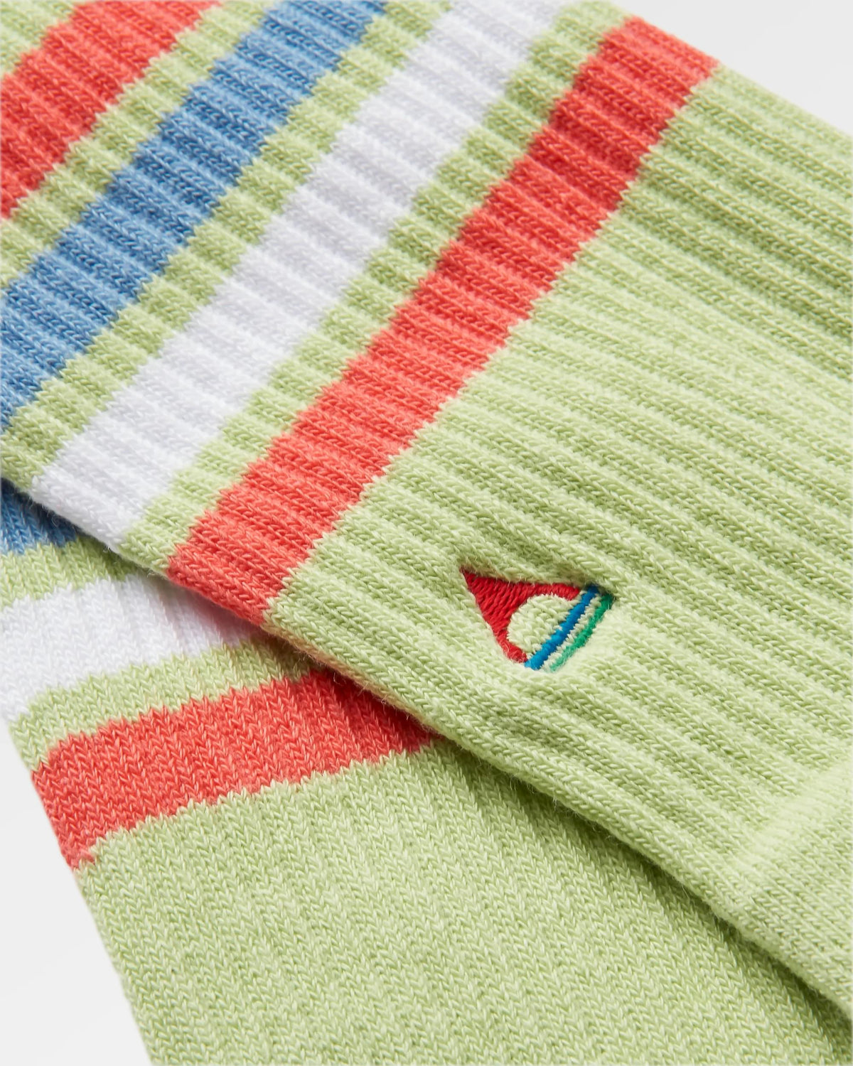Mid-weight Crew Socks - Green Fig - Flatlay