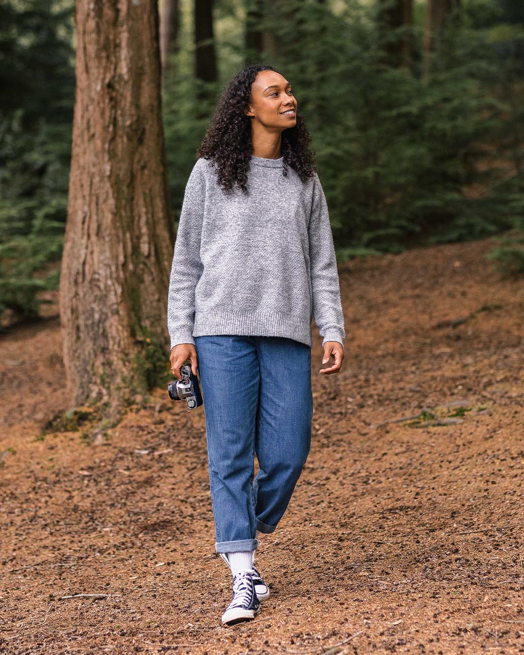 Cove Knitted Jumper - Grey Marl - Lifestyle