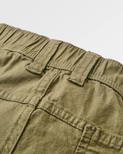 Kimmer Ripstop Cotton Trouser - Dusty Olive - Flatlay