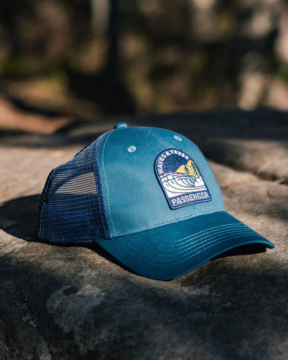Waves & Trees Cotton Trucker Cap - Tidal Blue - Lifestyle