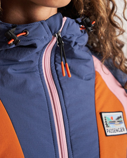 Ocean Insulated Anorak - Dark Denim/Sunset Orange - Studio Model