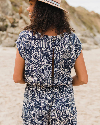 Thimbleberry Jumpsuit - Vintage Patchwork Navy - Lifestyle