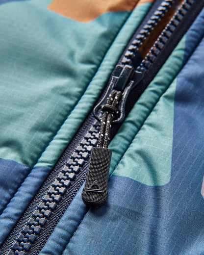Waves Sherpa Lined Changing Robe - Deep Blue Camo Pattern - Flatlay