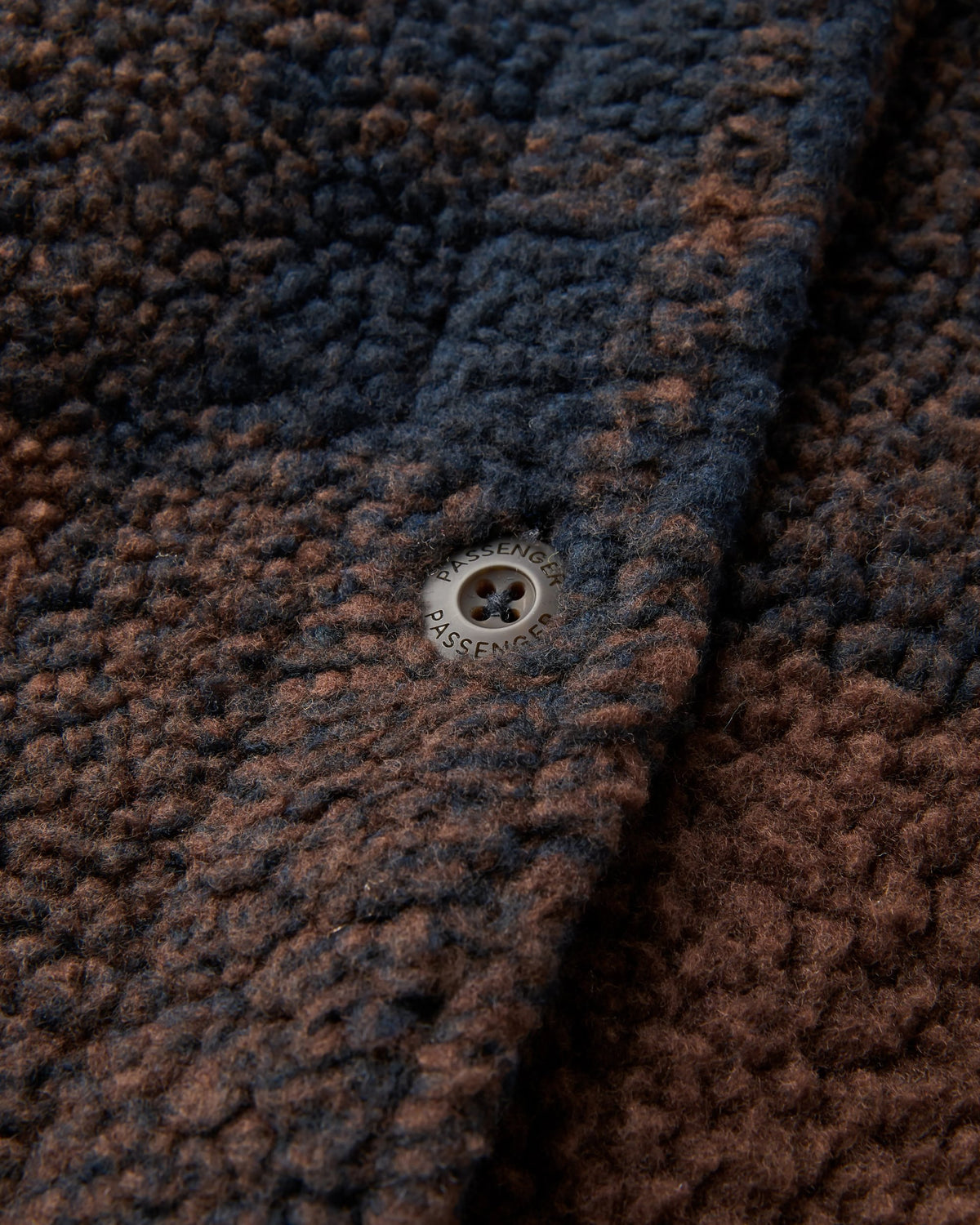 Cloudy Sherpa Fleece Shirt - Chestnut/Deep Navy Check - Flatlay
