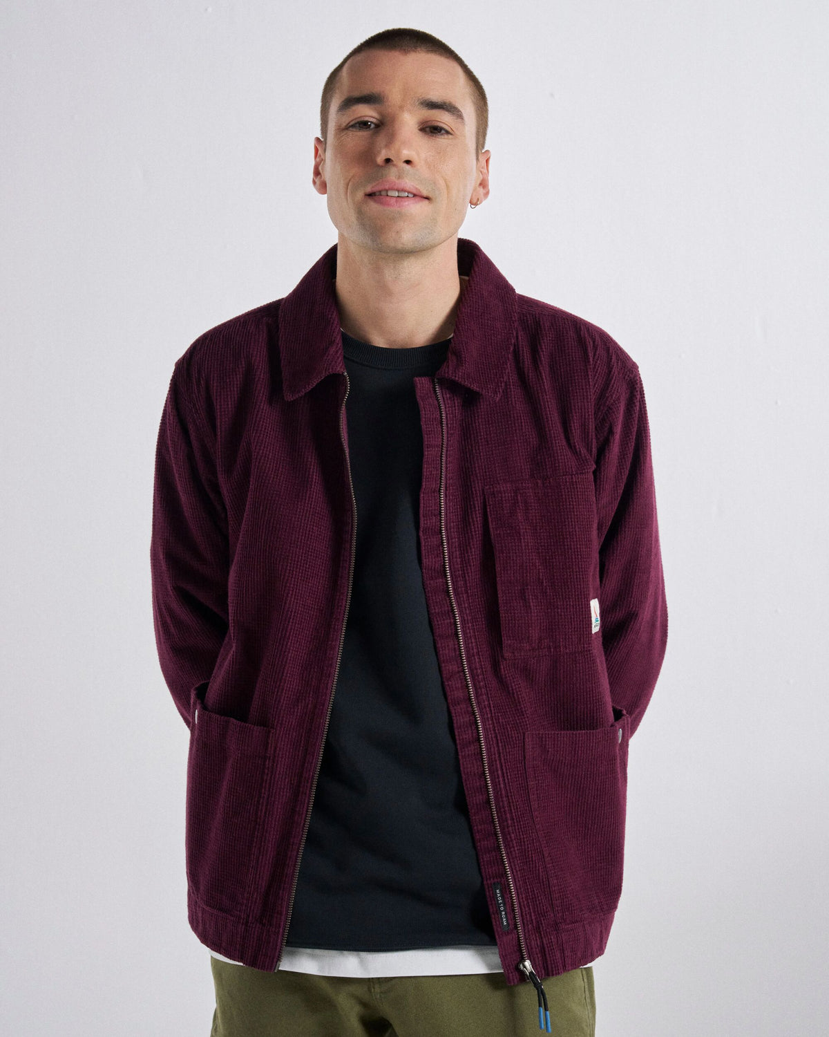 Harvest Cotton Cord Overshirt - Fig - Studio Model