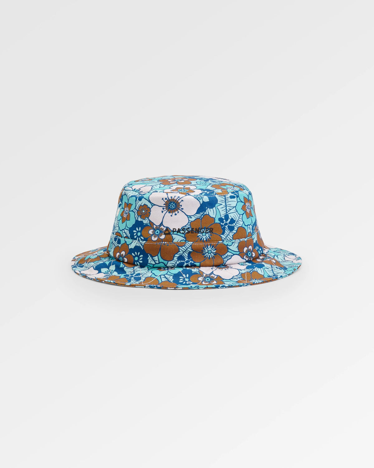 Shaded Bucket Hat - Vintage Floral Aqua - Flatlay