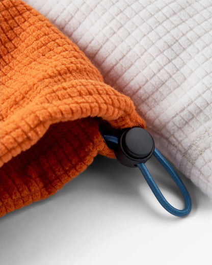 Off Trail Grid Polar Fleece - Birch/Sunset Orange - Flatlay