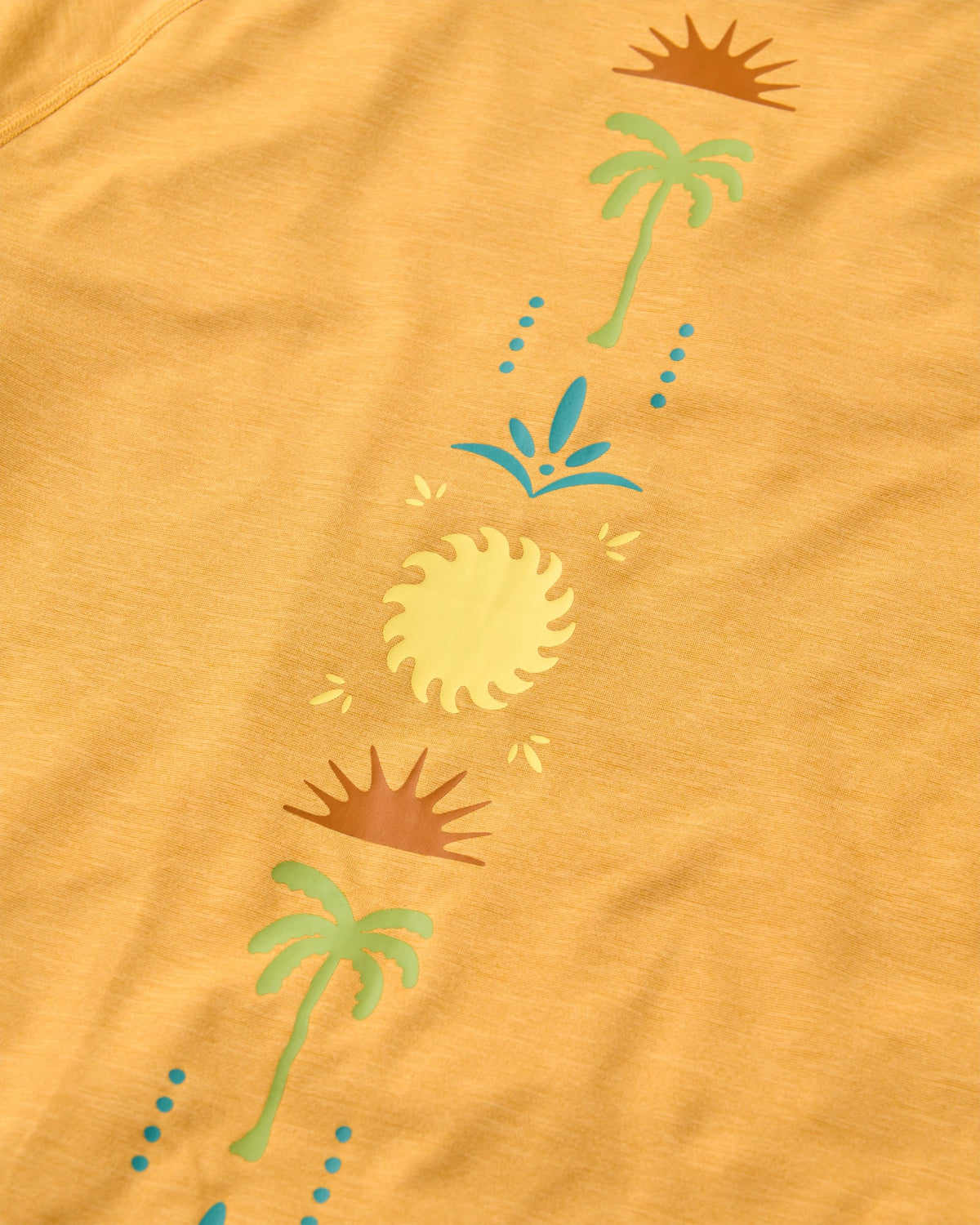 Sunvale Lightweight Surf T-Shirt - Spruce Yellow Marl - Flatlay