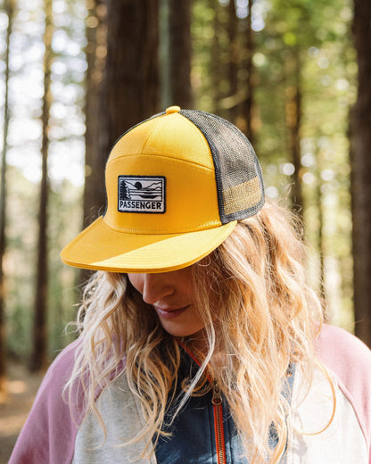 Roamer 7 Panel Cotton Trucker Cap - Spruce Yellow - Lifestyle - Female